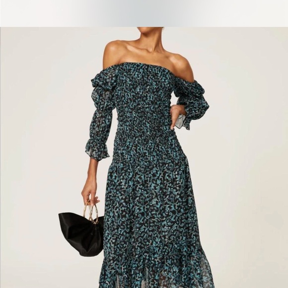 Floral Blue and Black Dress - NWT - Picture 4 of 4